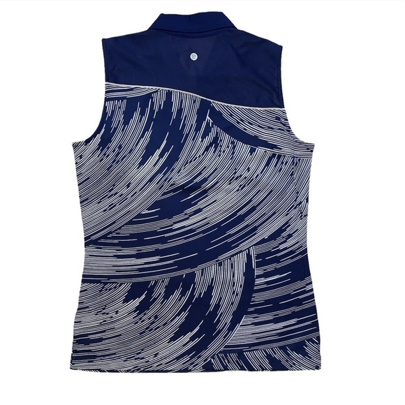 EPNY‎ Golf Swirling Print Sleeveless Polo - Picture 2 of 5